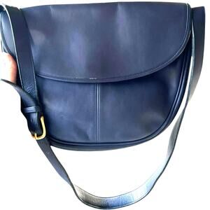 Vintage Coach Large Paris Bag Blue Style 4105 Crossbody Made in USA Rare 1989